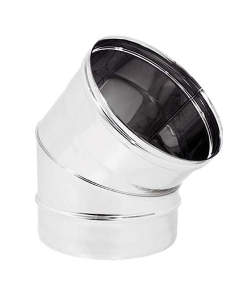 Curva  45° Acciaio Inox Spessore 0,5 MM Canna Fumaria Monoparete 
