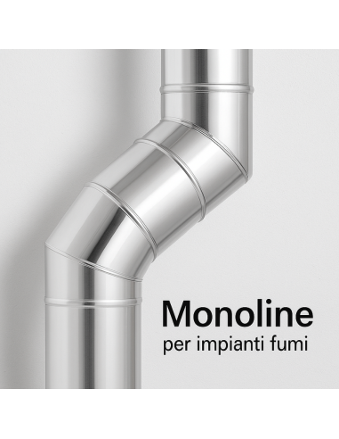 Curva  45° Acciaio Inox Spessore 0,5 MM Canna Fumaria Monoparete 