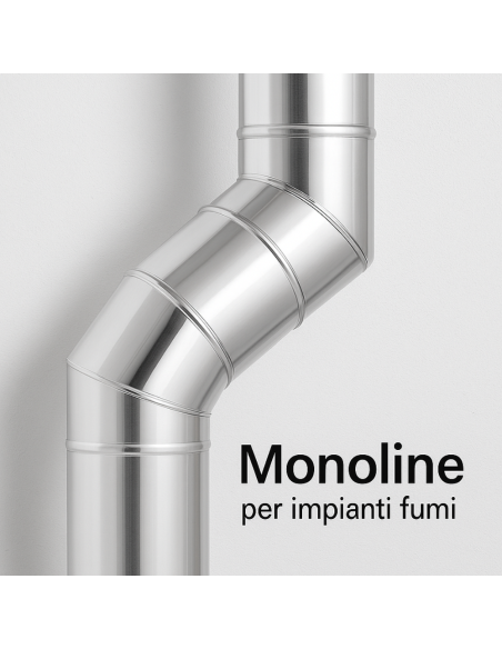 Curva  45° Acciaio Inox Spessore 0,5 MM Canna Fumaria Monoparete 