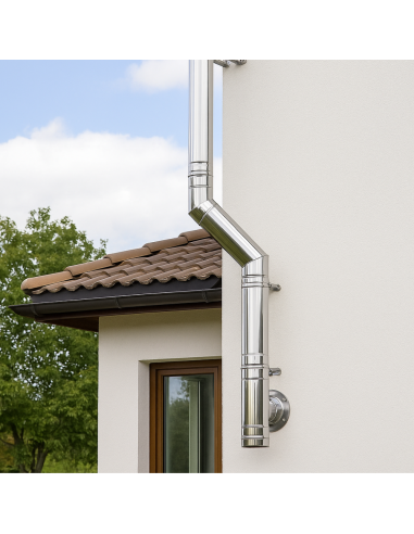 Curva  45° Acciaio Inox Spessore 0,5 MM Canna Fumaria Monoparete 
