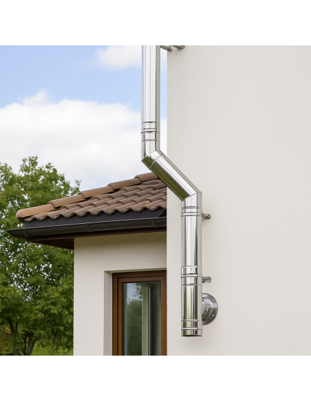 Curva  45° Acciaio Inox Spessore 0,5 MM Canna Fumaria Monoparete 