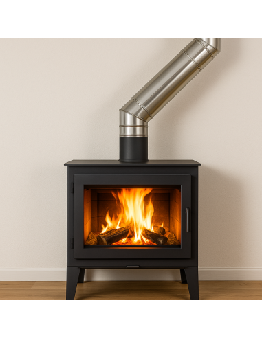 Curva  45° Acciaio Inox Spessore 0,5 MM Canna Fumaria Monoparete 