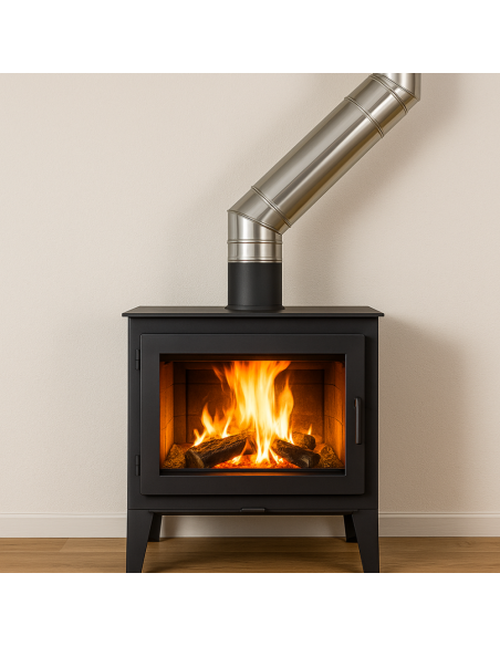 Curva  45° Acciaio Inox Spessore 0,5 MM Canna Fumaria Monoparete 