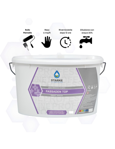 Pittura Fassaden Top Quarzo Elastomerico Fibrato Anticavillature Idrorepellente