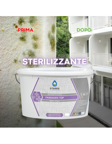 Pittura Fassaden Top Quarzo Elastomerico Fibrato Anticavillature Idrorepellente