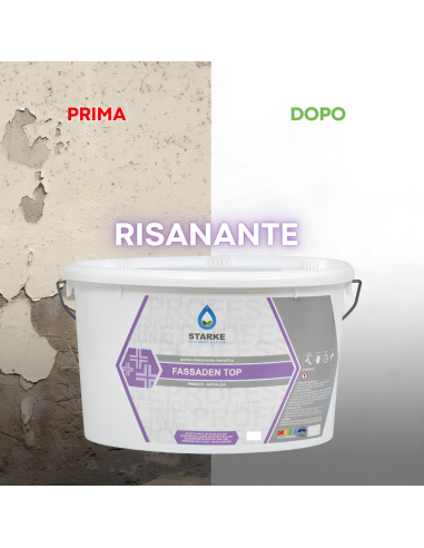Pittura Fassaden Top Quarzo Elastomerico Fibrato Anticavillature Idrorepellente