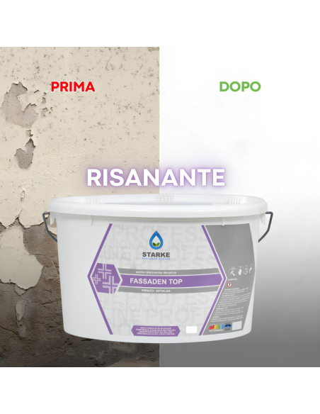 Pittura Fassaden Top Quarzo Elastomerico Fibrato Anticavillature Idrorepellente