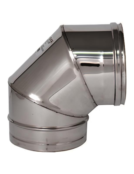 Curva 90° Acciaio Inox Ø 180 MM Spessore 0,5 MM Canna Fumaria Monoparete  