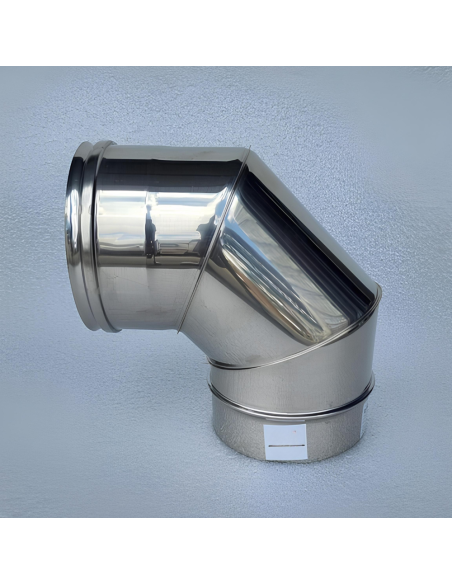 Curva 90° Acciaio Inox Ø 180 MM Spessore 0,5 MM Canna Fumaria Monoparete  