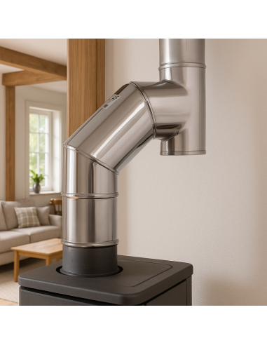 Curva 90° Acciaio Inox Ø 180 MM Spessore 0,5 MM Canna Fumaria Monoparete  