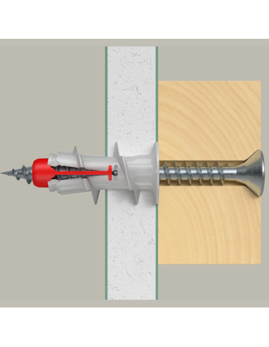 Tassello Autoforante Cartongesso Fischer DuoBlade 8 mm Nylon Punta Acciaio 50 Pz