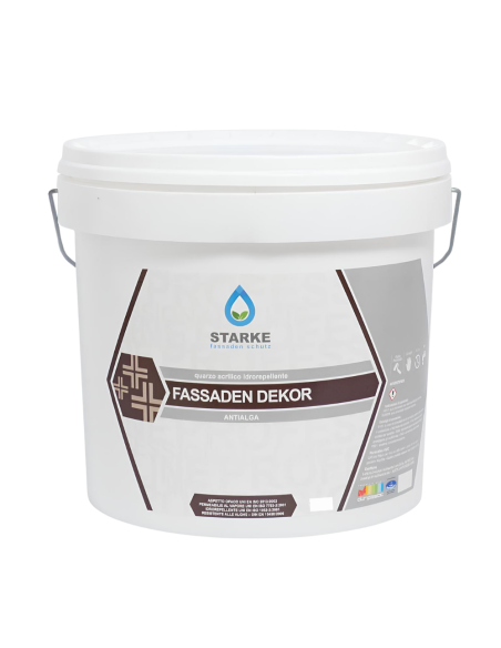 Quarzo Fine Fassaden Dekor Acrilico Coprente Idrorepellente Antialga Antimuffa