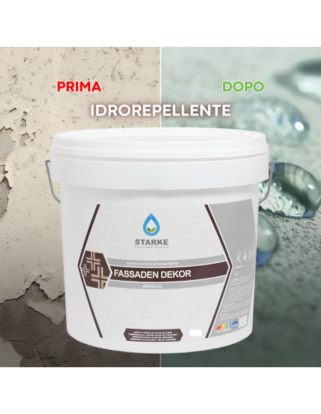 Quarzo Fine Fassaden Dekor Acrilico Coprente Idrorepellente Antialga Antimuffa