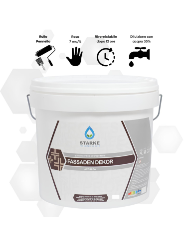 Quarzo Fine Fassaden Dekor Acrilico Coprente Idrorepellente Antialga Antimuffa