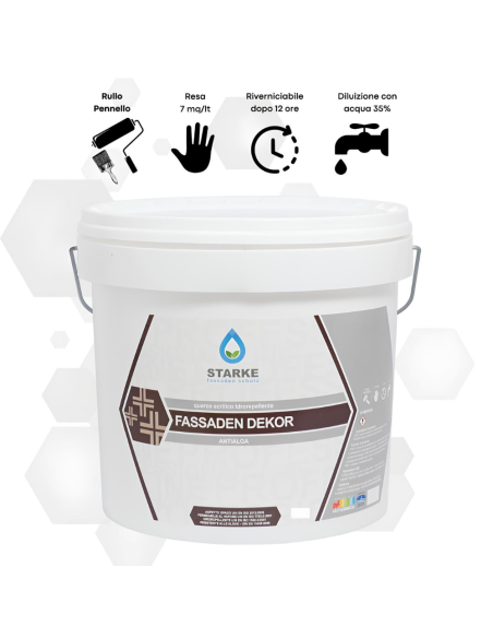 Quarzo Fine Fassaden Dekor Acrilico Coprente Idrorepellente Antialga Antimuffa