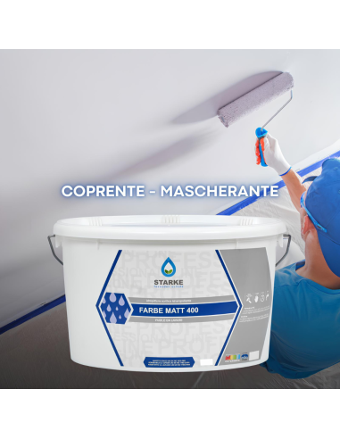 Farbe Matt 400 Pittura Acrilica Idrorepellente Coprente Traspirante Interni