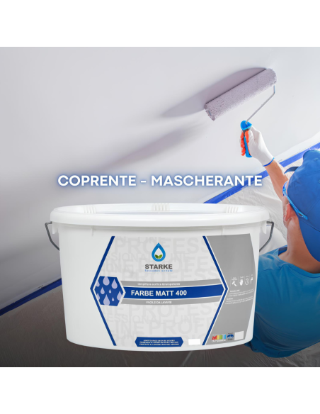 Farbe Matt 400 Pittura Acrilica Idrorepellente Coprente Traspirante Interni