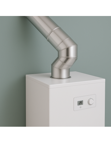 Curva 45° Doppia Parete Acciaio Inox Ø 180/230 MM Spessore 0,5 MM Canna Fumaria 