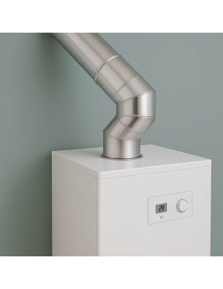 Curva 45° Doppia Parete Acciaio Inox Ø 180/230 MM Spessore 0,5 MM Canna Fumaria 