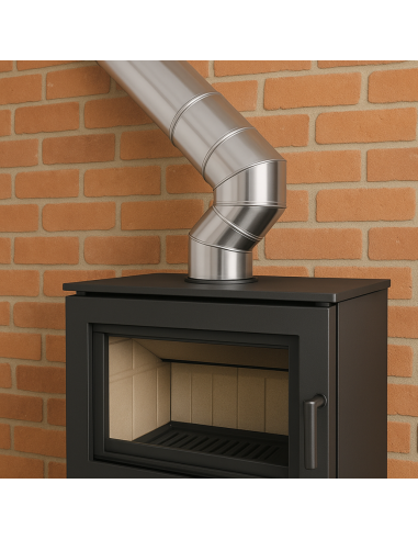Curva 45° Doppia Parete Acciaio Inox Ø 180/230 MM Spessore 0,5 MM Canna Fumaria 