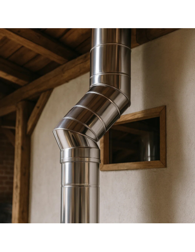 Curva 45° Doppia Parete Acciaio Inox Ø 200/250 MM Spessore 0,5 MM Canna Fumaria 