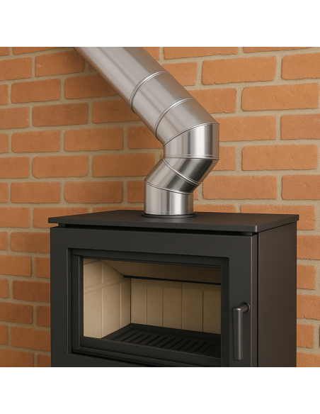 Curva 45° Doppia Parete Acciaio Inox Ø 200/250 MM Spessore 0,5 MM Canna Fumaria 