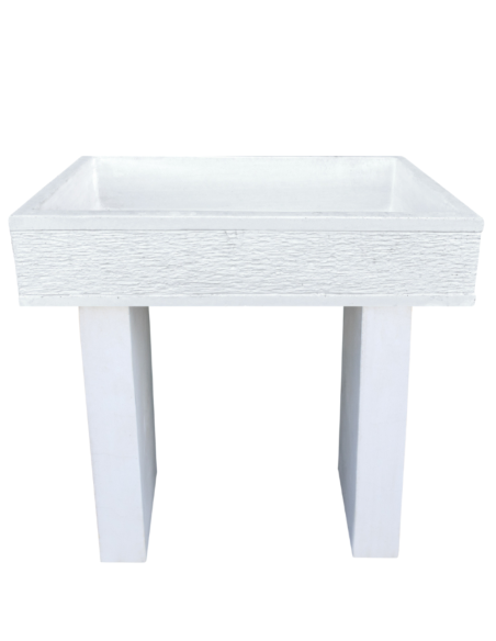 Pilozza Serie Grecale Cemento Calcestruzzo L.70 x P.35 x H.16 Cm Con Piedi