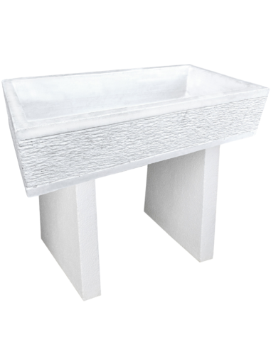 Pilozza Serie Grecale Cemento Calcestruzzo L.70 x P.35 x H.16 Cm Con Piedi