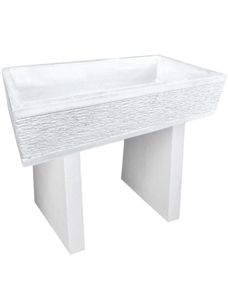 Pilozza Serie Grecale Cemento Calcestruzzo L.70 x P.35 x H.16 Cm Con Piedi