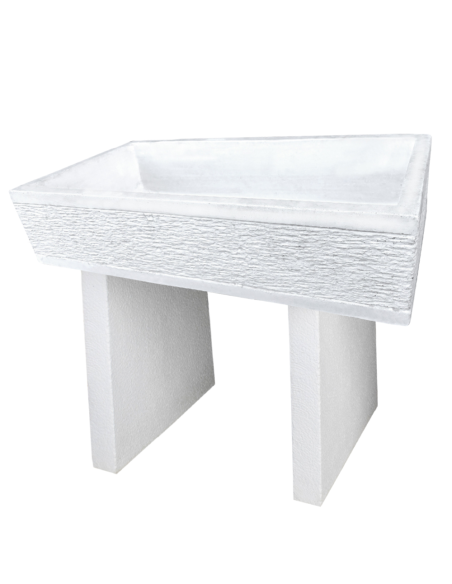 Pilozza Serie Grecale Cemento Calcestruzzo L.70 x P.35 x H.16 Cm Con Piedi