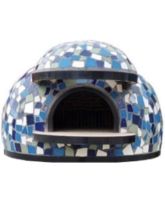 Forno Legna Artigianale Linea Cetara Rivestimento Mosaico Blu Alta Resistenza