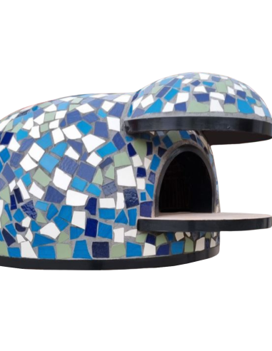 Forno Legna Artigianale Linea Cetara Rivestimento Mosaico Blu Alta Resistenza