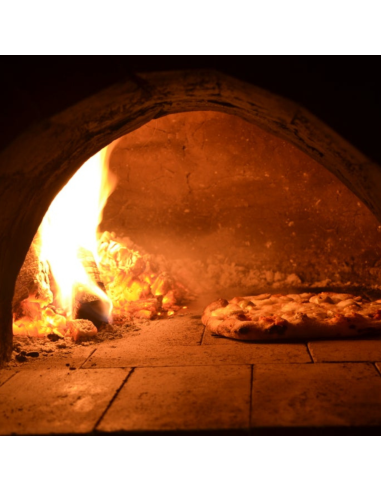 Forno A Legna Artigianale Rivestimento Mosaico Bianco Azzurro Pizza Linea Wave FORTUNATO - foto 4
