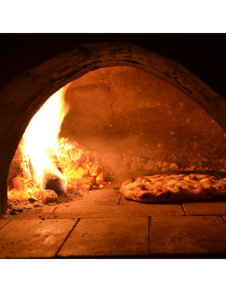 Forno A Legna Artigianale Rivestimento Mosaico Bianco Azzurro Pizza Linea Wave FORTUNATO - foto 4