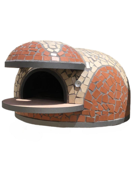 Forno A Legna Artigianale Rivestimento Mosaico Cotto Beige Pizza  Linea Wave