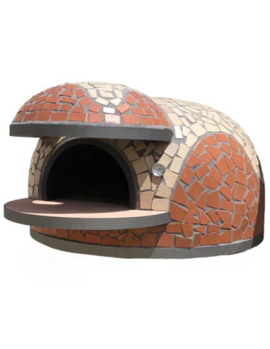 Forno A Legna Artigianale Rivestimento Mosaico Cotto Beige Pizza  Linea Wave