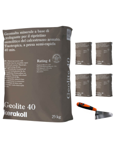 Geomalta Minerale Tixotropica 5 Sacchi Da 25 kg Cazzuola Punta Tonda 16 cm
