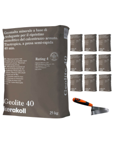 Geomalta Minerale Tixotropica 10 Sacchi Da 25 kg Cazzuola Punta Tonda 16 cm