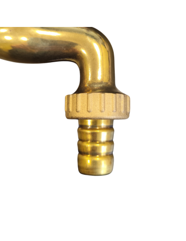 Rubinetto Portagomma Ottone Lucido 3/4 Pollice Erogazione Giardino Esterno