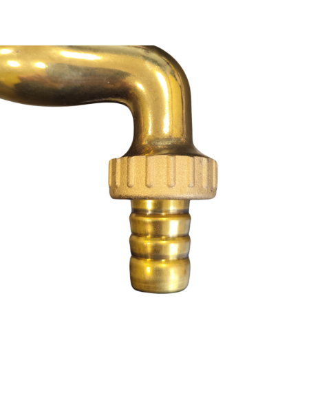 Rubinetto Portagomma Ottone Lucido 3/4 Pollice Erogazione Giardino Esterno