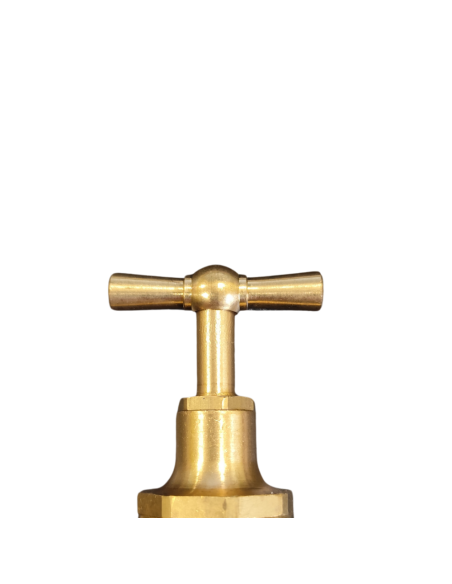 Rubinetto Portagomma Ottone Lucido 3/4 Pollice Erogazione Giardino Esterno