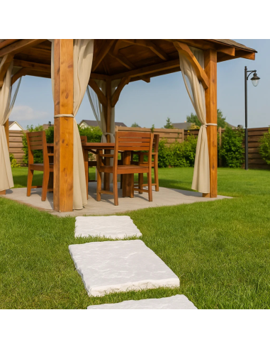 Camminamento Cemento Effetto Pietra 45x60cm Sp.4cm Ambienti Esterni Cortili