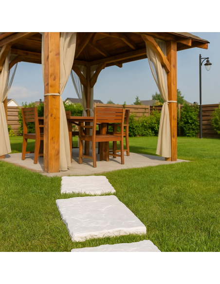 Camminamento Cemento Effetto Pietra 45x60cm Sp.4cm Ambienti Esterni Cortili