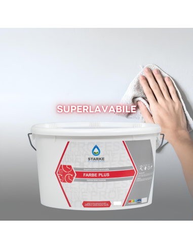 Farbe Plus Pittura Murale Acrilica Superlavabile Eccellente Copertura Opacità