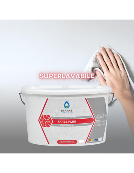 Farbe Plus Pittura Murale Acrilica Superlavabile Eccellente Copertura Opacità
