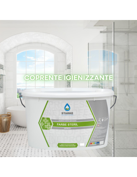 Farbe Steril Pittura Coprente Igienizzante Antimuffa Opaca Permeabile Vapore
