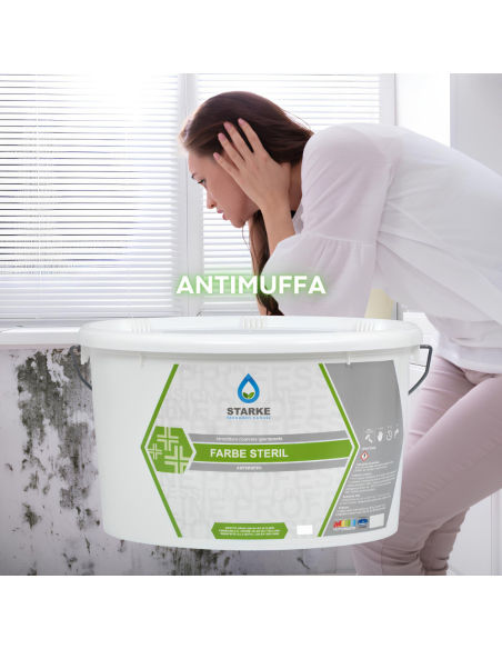 Farbe Steril Pittura Coprente Igienizzante Antimuffa Opaca Permeabile Vapore