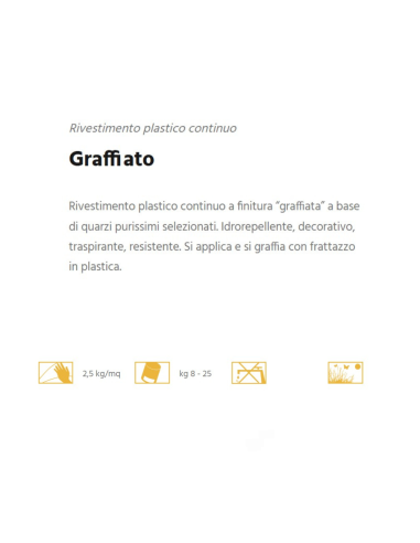 Rivestimento Graffiato Plastico Idrorepellente Bianco Quarzi Purissimi Esterni