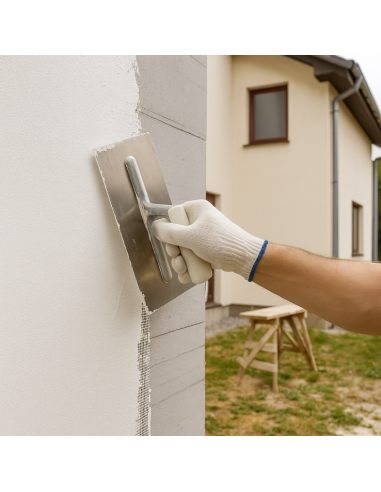 Fassaden Schutz Spatolato Acril Silossanico Antialga Rivestimento Murale Rasato