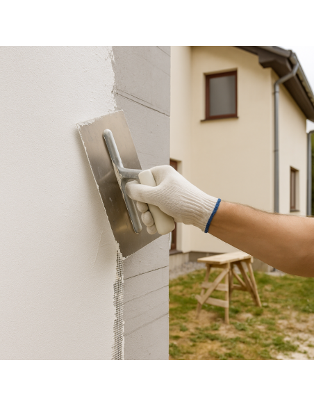 Fassaden Schutz Spatolato Acril Silossanico Antialga Rivestimento Murale Rasato